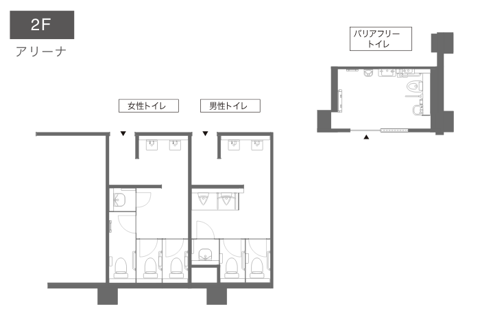 高山市立荘川さくら学園トイレデータ 2F アリーナ